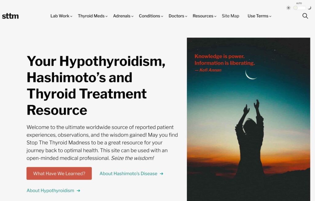 Screenshot of stopthethyroidmadness.com